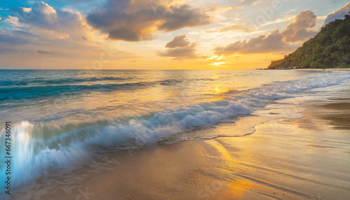 closeup waves splash sea sand beach panoramic fantastic travel landscape inspire tropical seascape horizon majestic sunset sky peaceful tranquil relaxation sunshine summer amazing vacation island