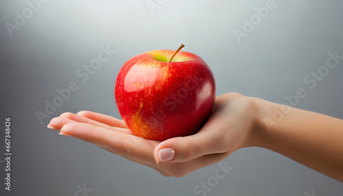 ai generated photo of hand holding apple