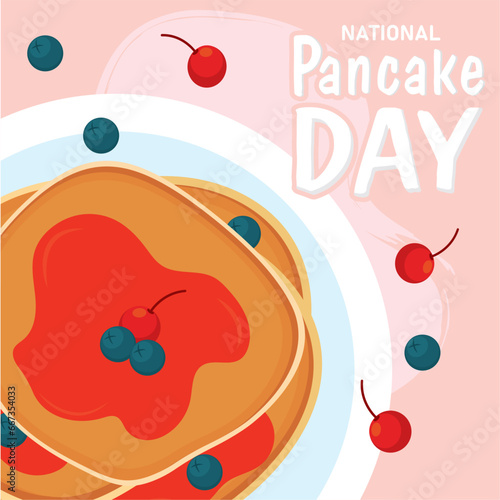 Pancake day poster Traditional food Vector