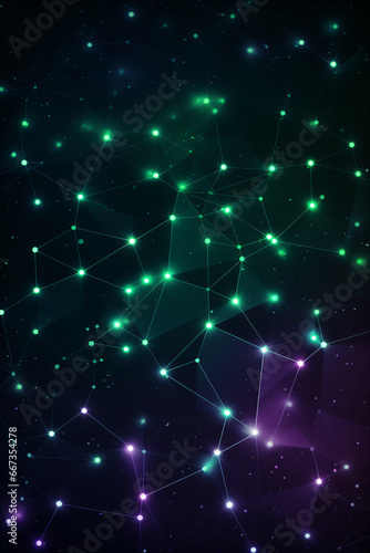 Abstract technology background. Network connection structure with dots and lines © Marc Kunze