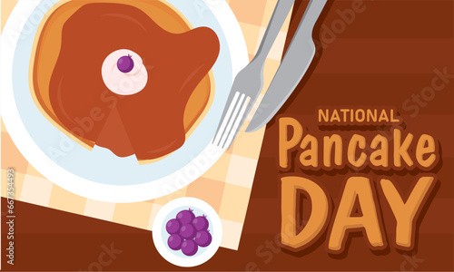 Pancake day poster Traditional food Vector