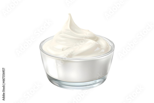 White sweet cream isolated on a transparent and white background