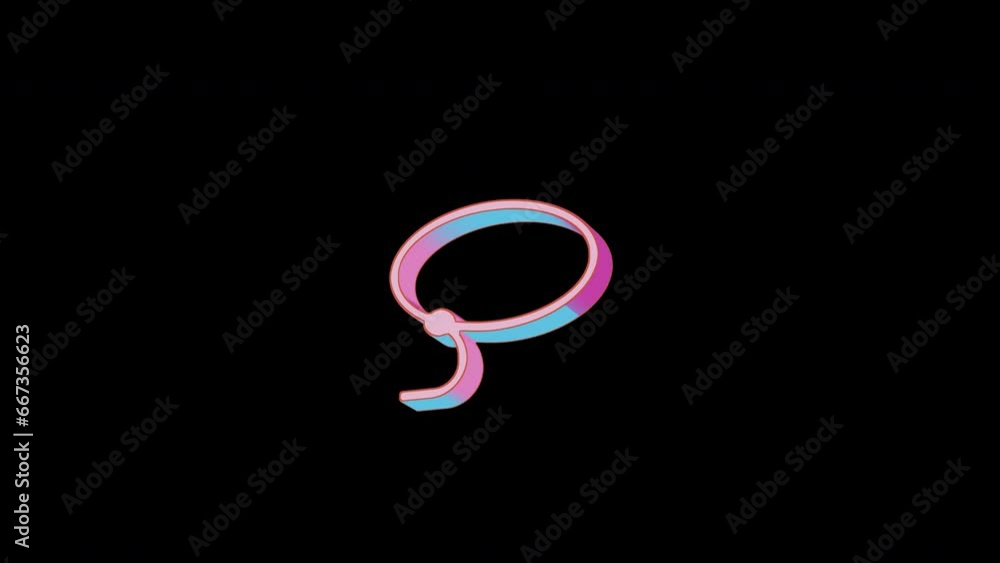 Bright lasso icon is jumping merrily. Retro style. Alpha channel black. Looped from frame 120 to 240, Alpha BW at the end Bright lasso icon is jumping merrily. Retro style. Alpha channel black. Looped from frame 120 to 240, Alpha BW at the end