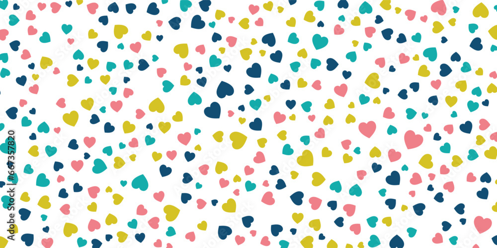 Seamless hearts pattern with white background. Vector repeating texture.vector illustration