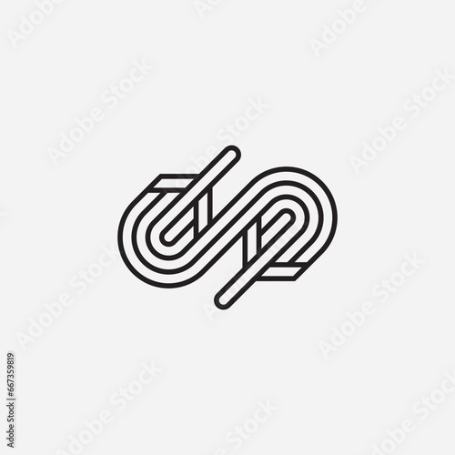 Infinity airplane logo design illustration vector template