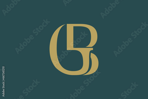 combination letter gb logo design premium vector
