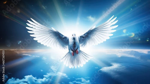 Illustration of White Dove Symbolizing Peace © Left