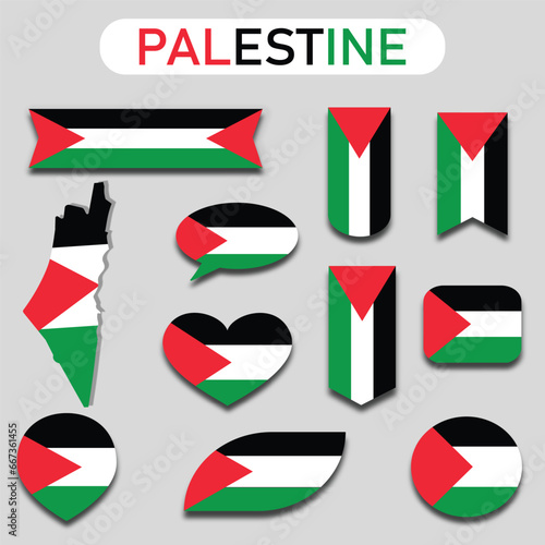 Free Download vector flat design palestine national emblems - GFXLoad
