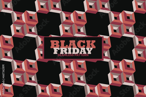 Black Friday Sale. Seamless pattern texture. Background for banners, labels, badges, prints, posters, web. Print on card, notebook, invitation card, balloon.