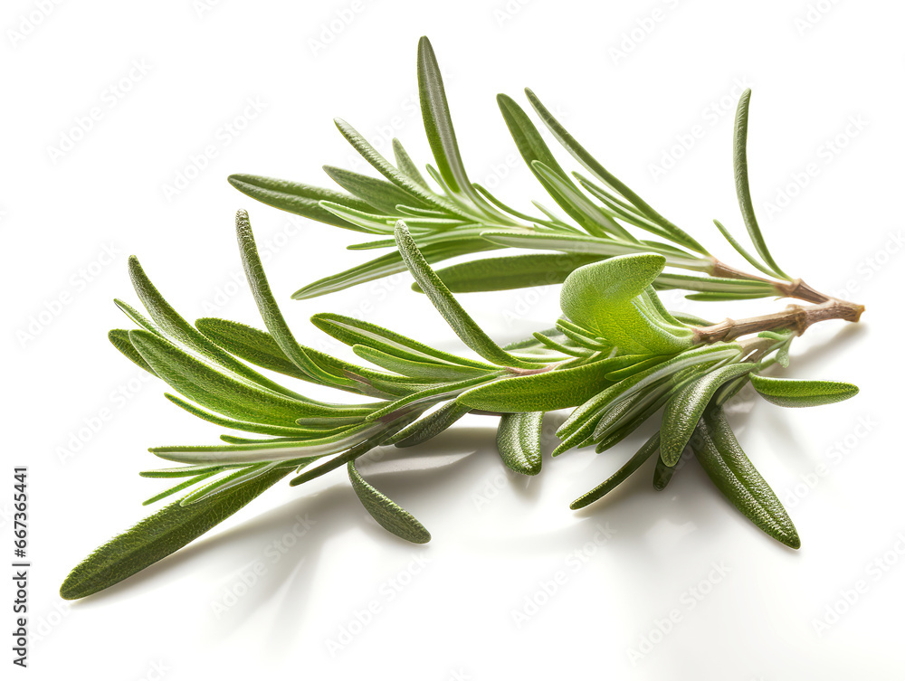 Rosemary twig isolated on white background. Rosemary twig isolated on white background.
