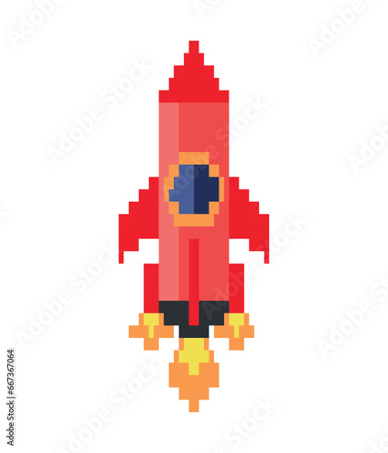 battle ship pixels red illustration