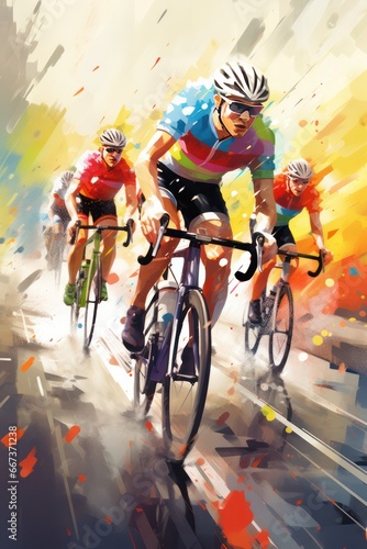 illustration of Cyclist in action