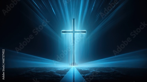 illustration of Cross with Epic Background and colors photo