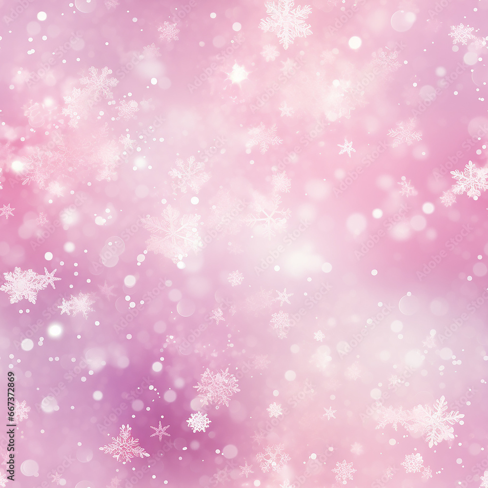 snowflakes, bokeh, pattern, pink background, repeatable seamless pattern