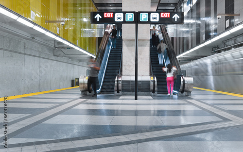 train leaving Toronto Subway Station photo