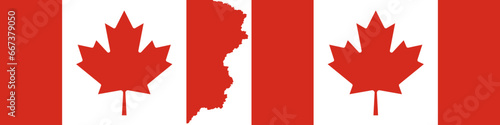 Canada Flags vector. Standard flag and with torn edges
