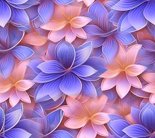 3D Flowers abstract floral background