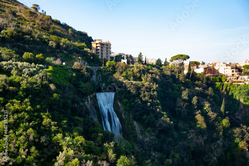 Great Waterfall in Tivoli - Italy photo