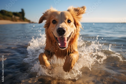 dog on the beach © Kanchana