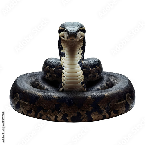 Anaconda Snake isolated on white. Generative AI	