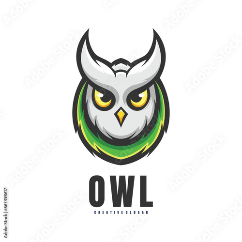 Illustration Head Owl Mascot Logo