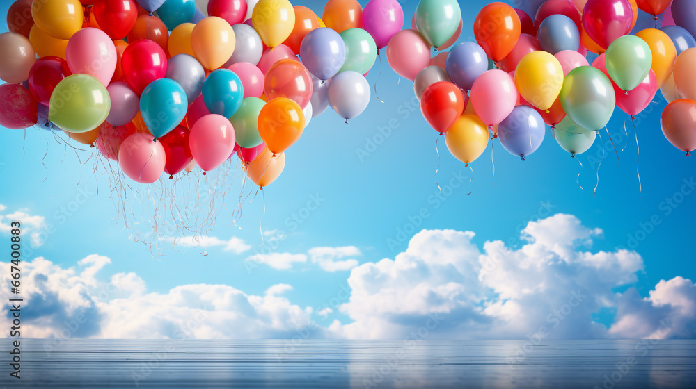 Fototapeta premium balloons in sky HD 8K wallpaper Stock Photographic Image 