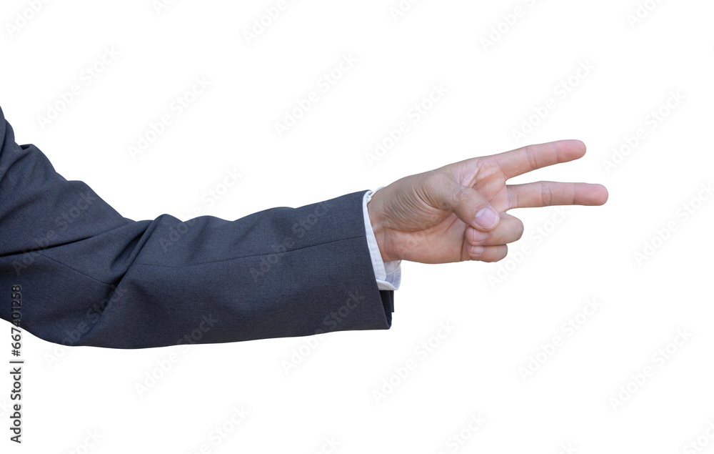 Hand of businessman in suit gestures isolated on transparent background. PNG File Hand of businessman in suit gestures isolated on transparent background. PNG File