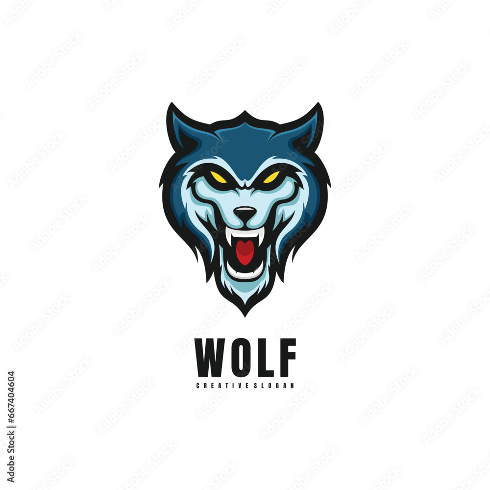 Naklejka premium Illustration Head Wolf Mascot Logo