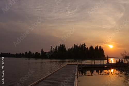 Colorful Sunset at Astotin Lake  © RiMa Photography