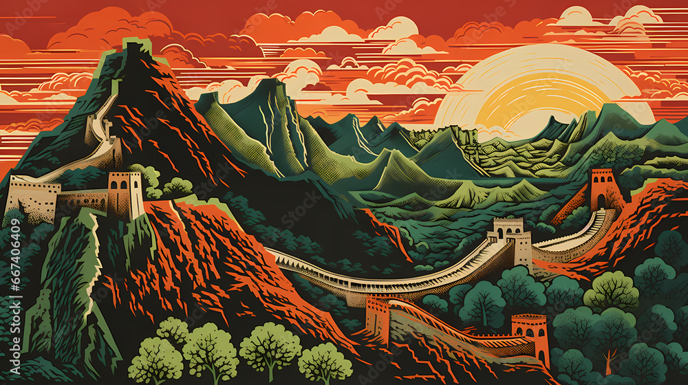 Great Wall of China background wallpaper poster PPT