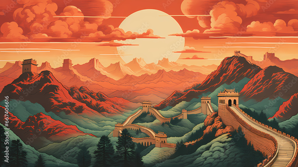Great Wall of China background wallpaper poster PPT Great Wall of China background wallpaper poster PPT
