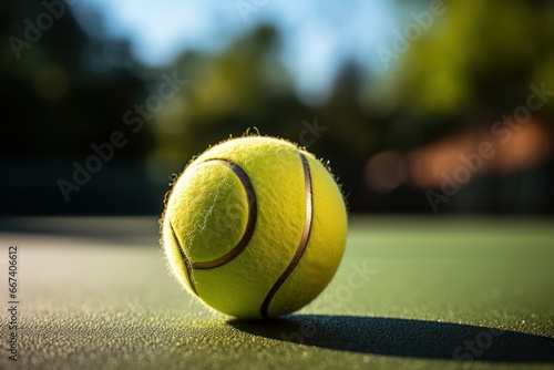 tennis ball on the court © Kanchana
