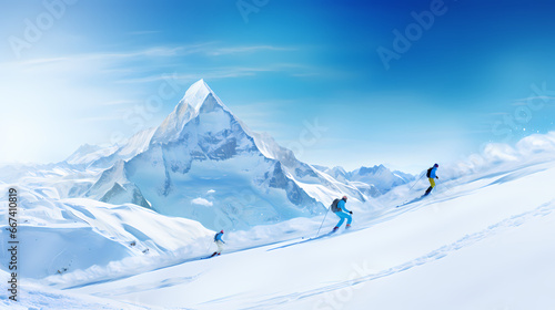 Ski resort background wallpaper poster PPT