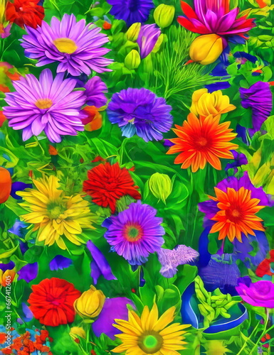 Flowers background bright colors 