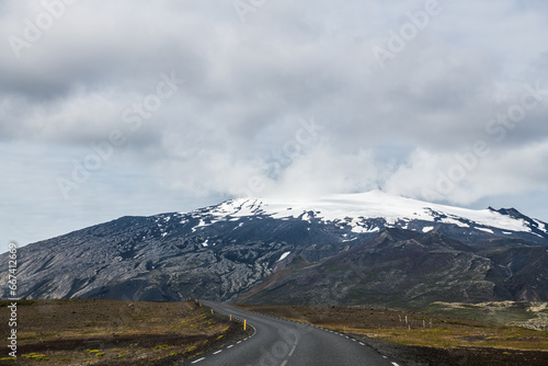 Scenery road in West Fjords, Iceland