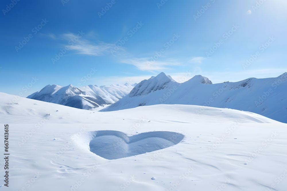 heart in the snow mountains