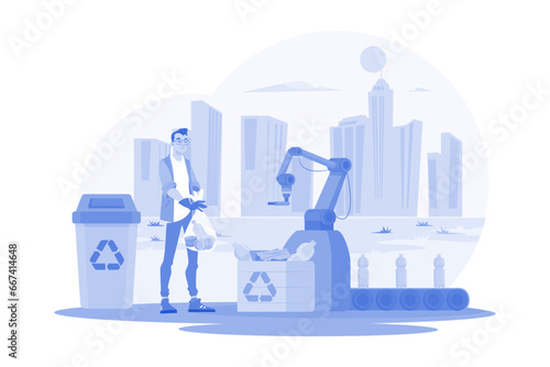 Waste Recycling Illustration concept on white background