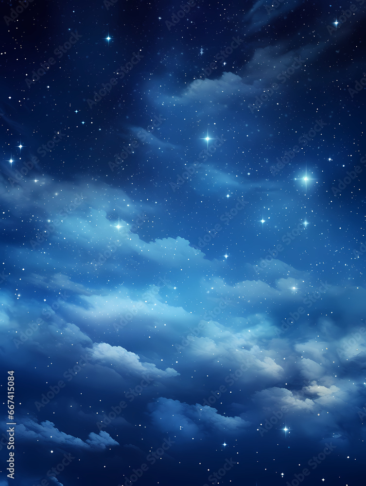 Sky, starry night, countless twinkling stars background wallpaper poster PPT