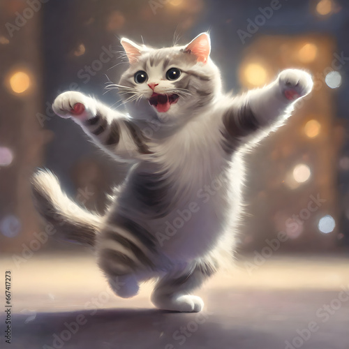 dancing cat. Generative AI