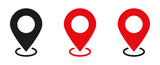 Location icon set, Map pin place marker. location pointer icon symbol in flat style. Location pin line icon, Navigation sign