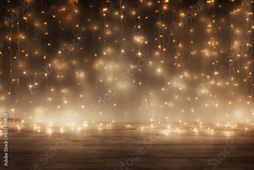 romantic festive background with sparkling fairy lights