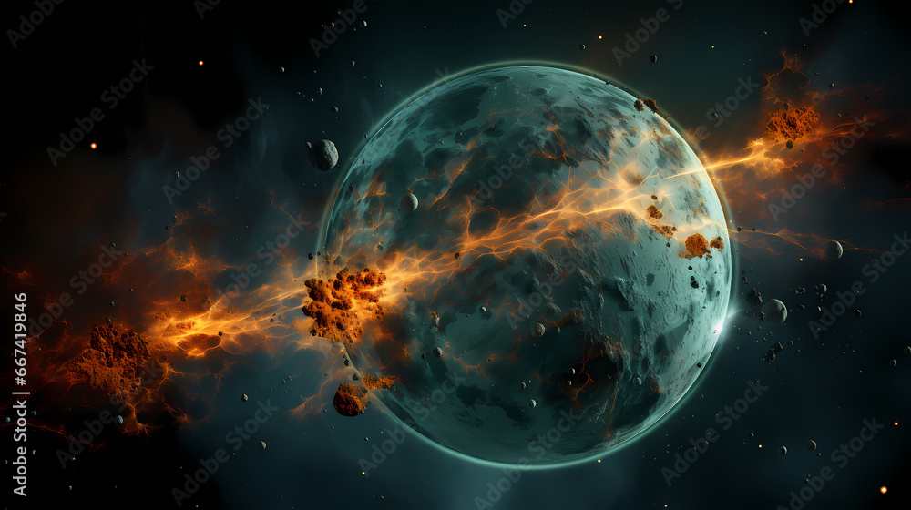 Obraz premium Earth in space science fiction background wallpaper poster PPT