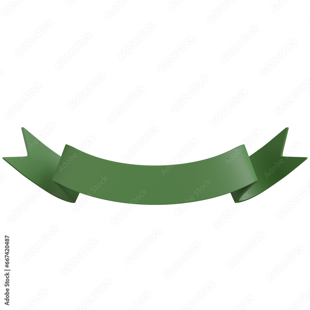 3d green ribbon. 3d green ribbon.