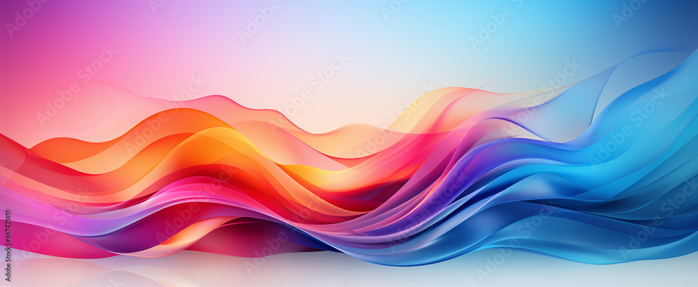 Colorful random waves line abstract background