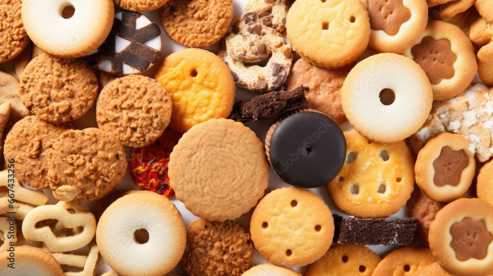 Image of full frame of freshly baked various cookies, close up group of snack. Image of full frame of freshly baked various cookies, close up group of snack.