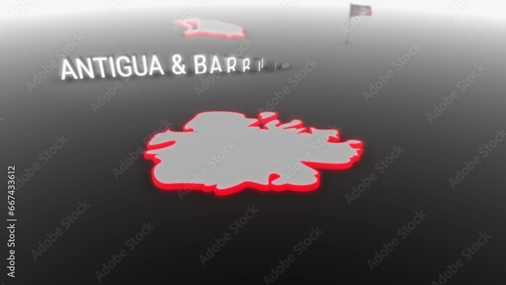 3d animated map of Antigua and Barbuda gets hit and fractured by the text “War” 3d animated map of Antigua and Barbuda gets hit and fractured by the text “War”
