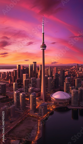 CN tower Toronto Ontario Canada, - Created with Generative AI Technology