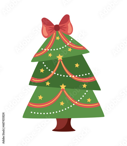 christmas tree with red bow