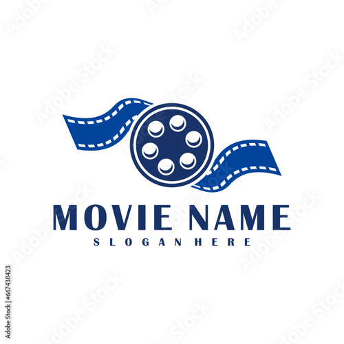 Film Strip logo design concept vector. Cinema illustration design