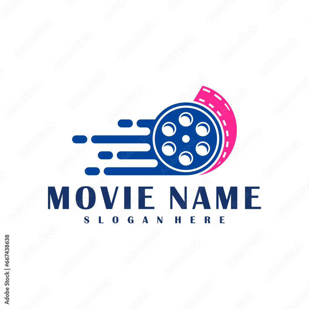 Fast Film logo design concept vector. Cinema illustration design